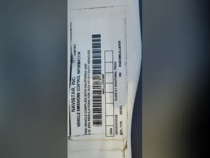 2020 International MV607