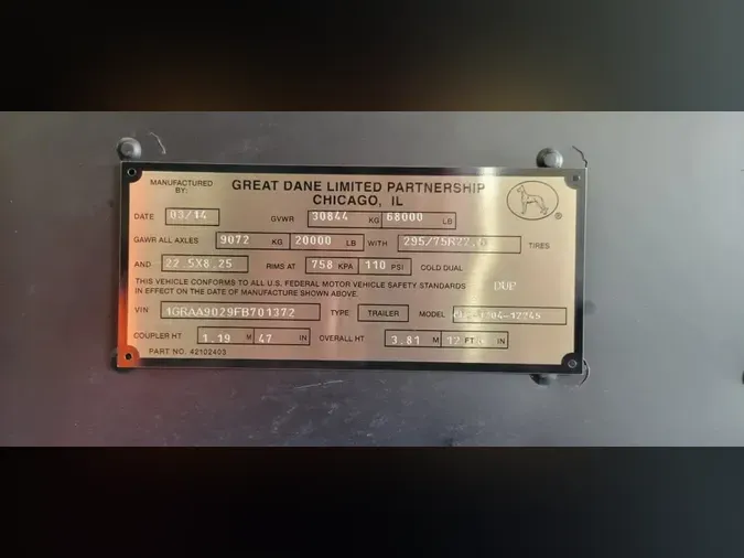 2015 GREAT DANE 7311TJW 45/150/96ffa04f8b44b57211c29c8e8f6101fa30