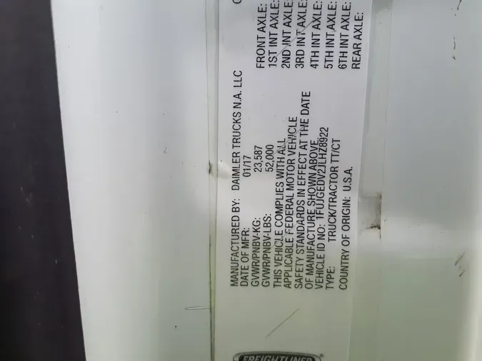 2018 FREIGHTLINER/MERCEDES CASCADIA 125ffe9f0a9ad0c75cfd56d0e64bbab5c4b